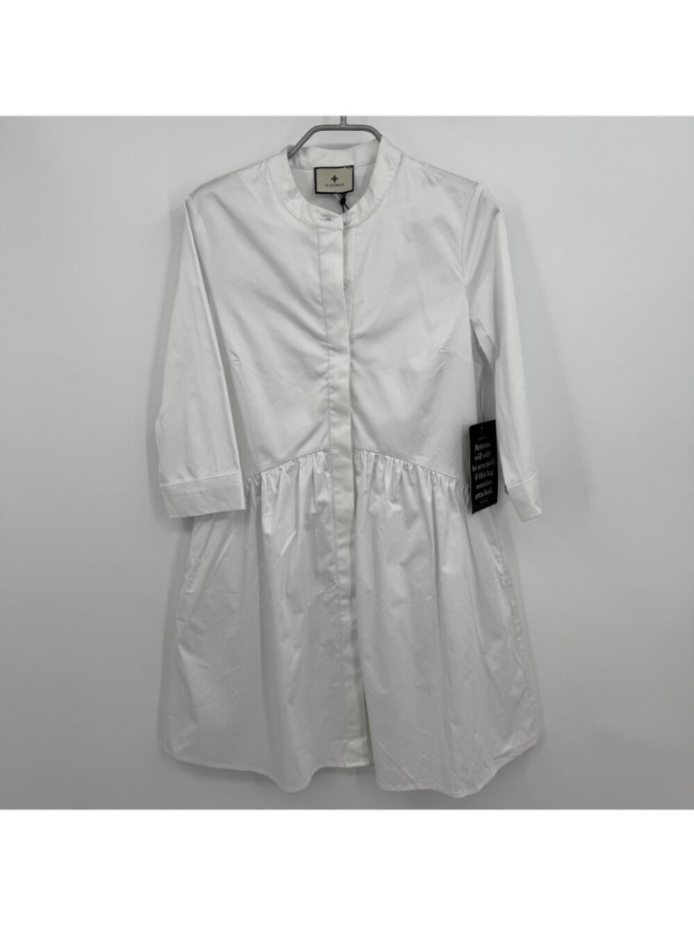 Tuckernuck Women's White Cotton Poplin Royal Shirt Dress Mini Length size XS NWT - Picture 3 of 10